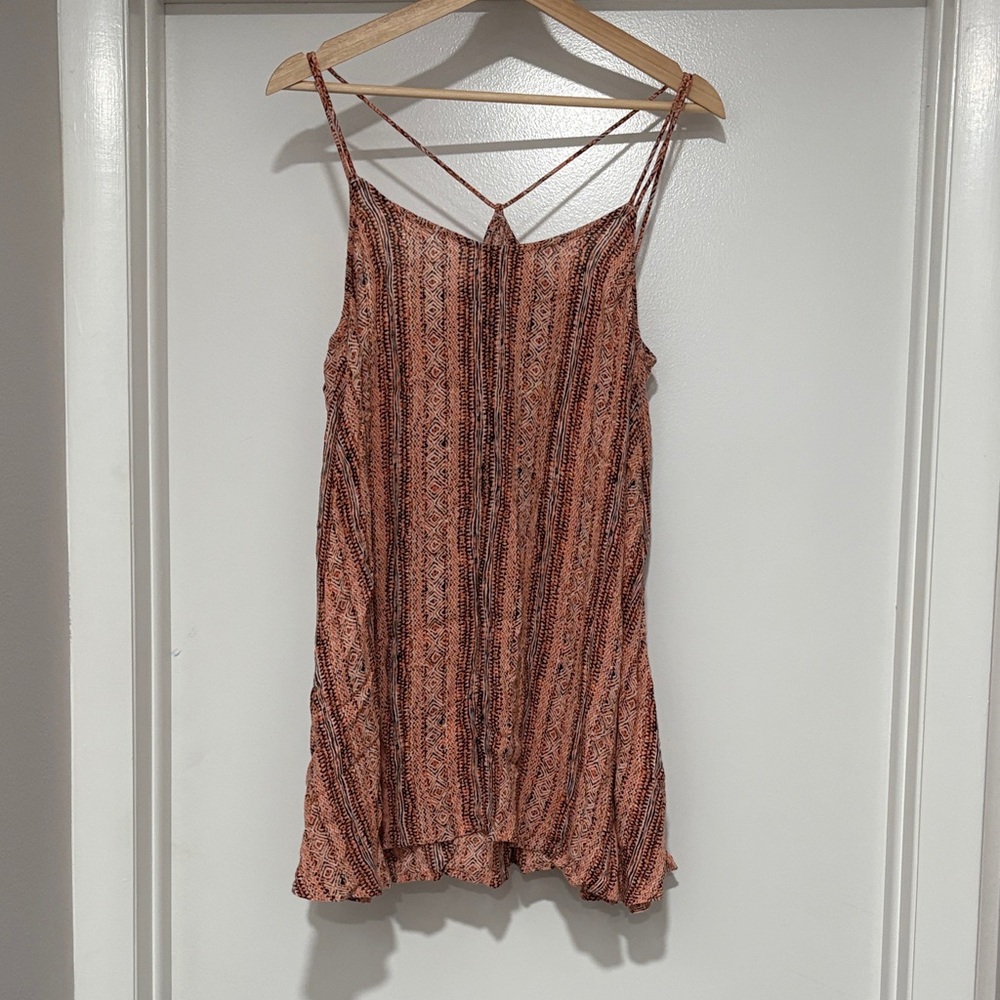 Volcom Women's Dress - Rust/Pink, and Black